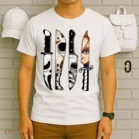 Halloween Horror Character Knife Scary T-Shirt thumb 6