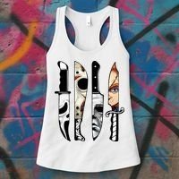 Halloween Horror Character Knife Scary Women's Tank Top thumb 3
