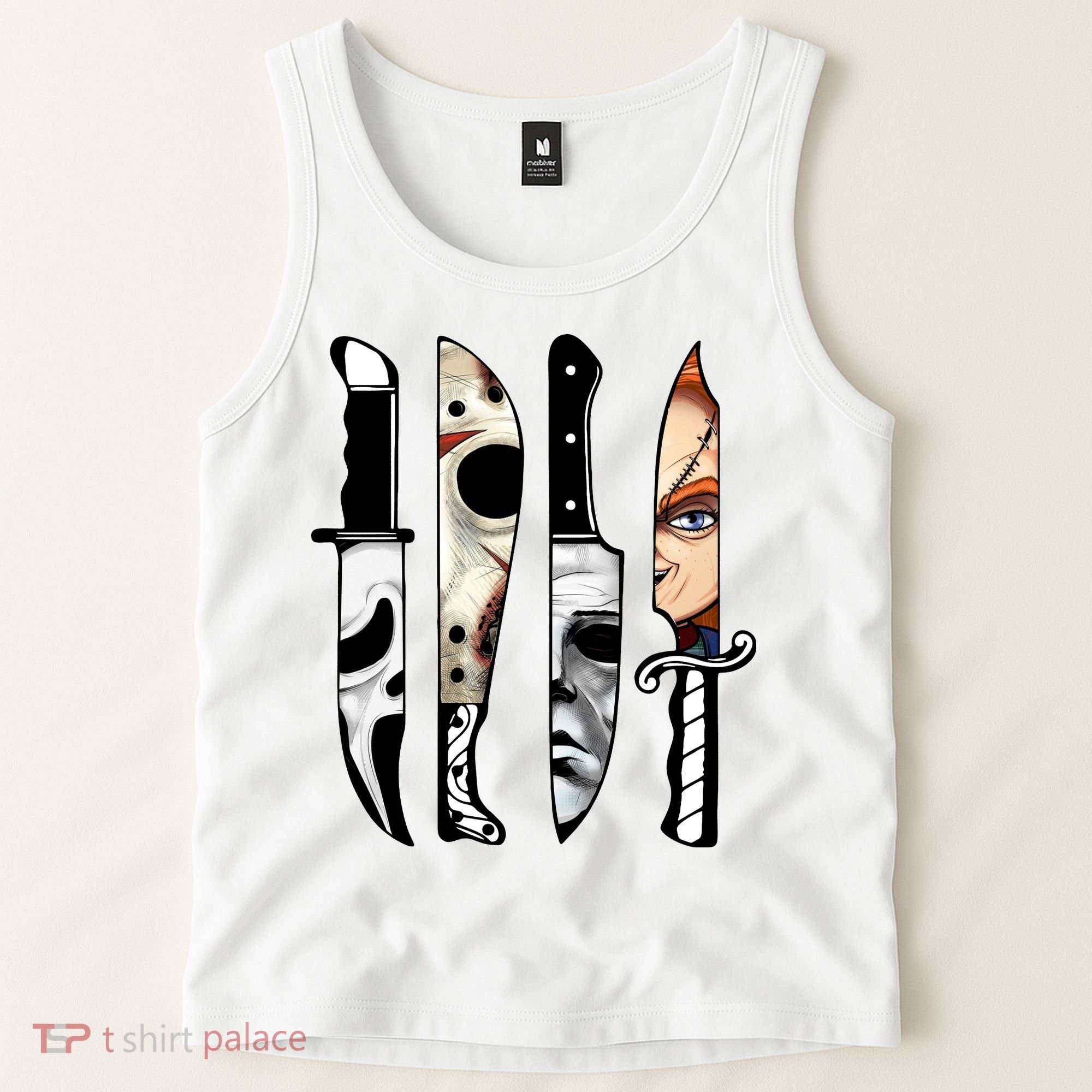 Halloween Horror Character Knife Scary Tank Top