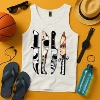 Halloween Horror Character Knife Scary Tank Top thumb 4