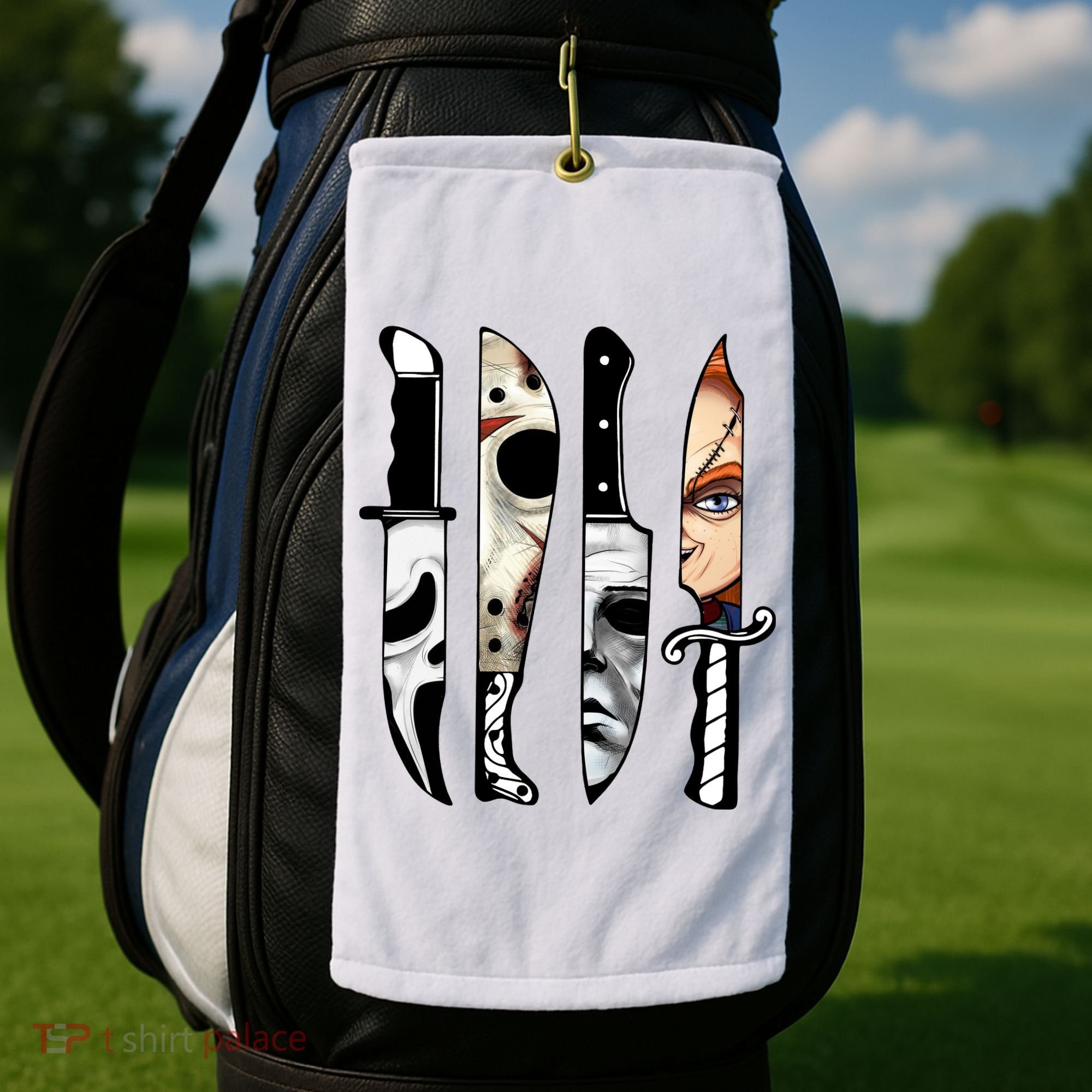 Halloween Horror Character Knife Scary Golf Towel