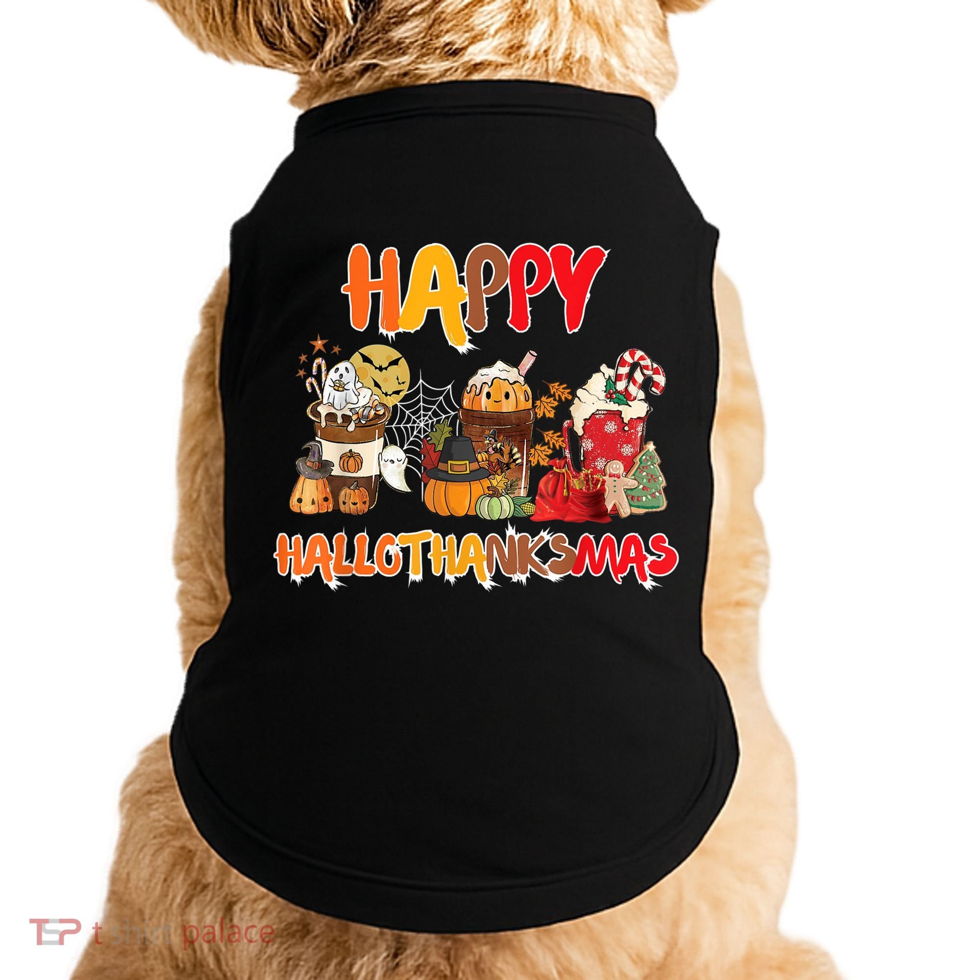 Happy Hallothanksmas Coffee Doggie Tank