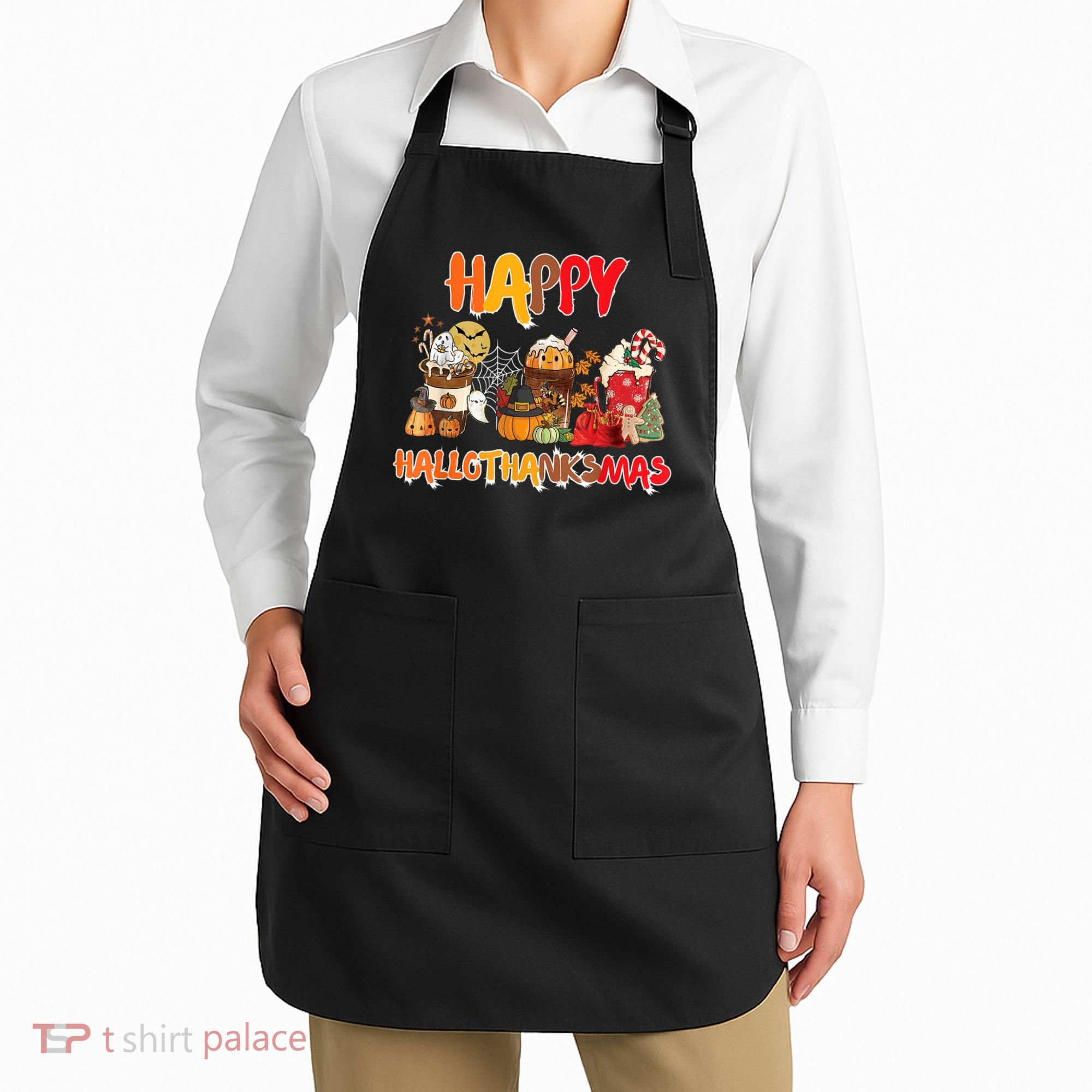 Happy Hallothanksmas Coffee Apron