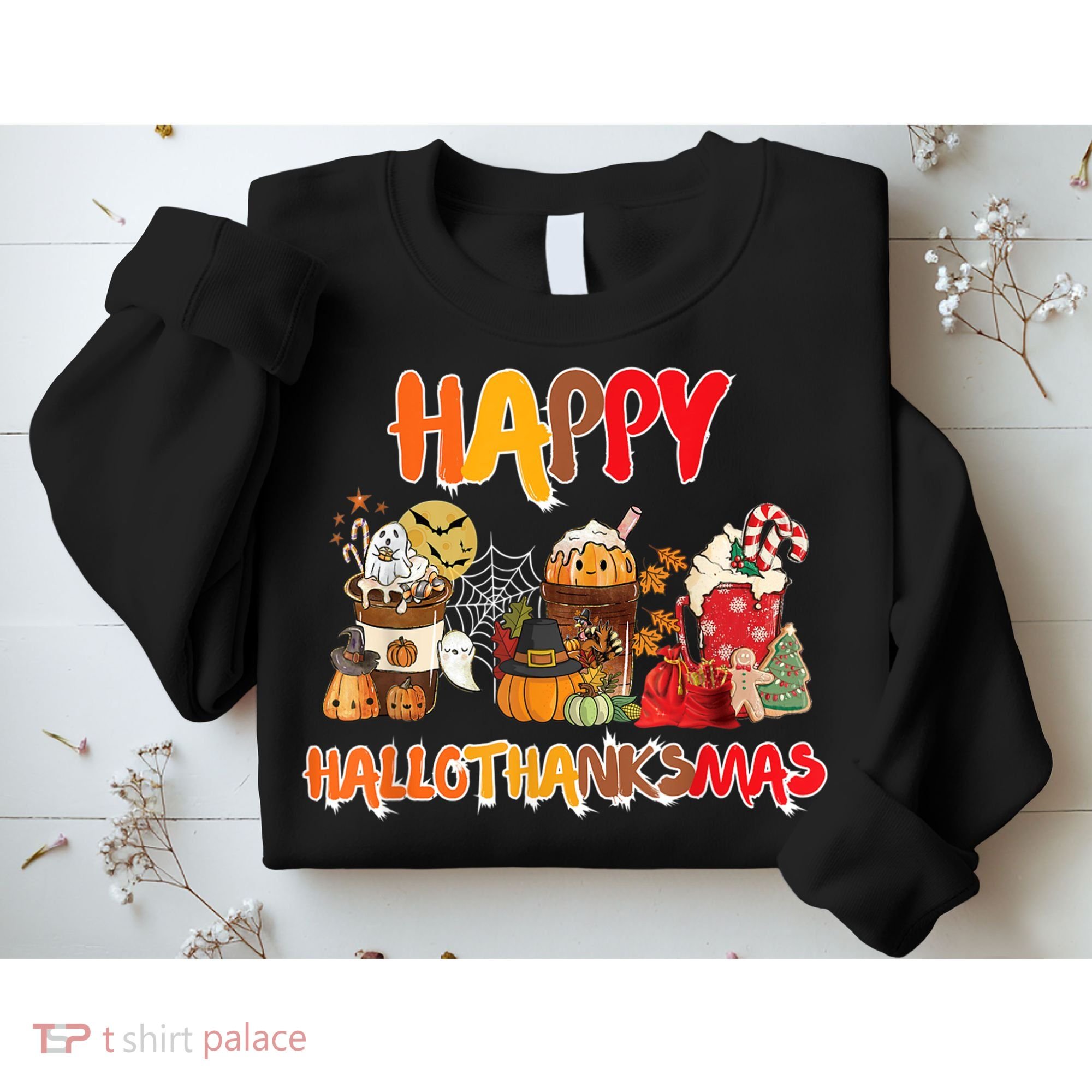 Happy Hallothanksmas Coffee Sweatshirt