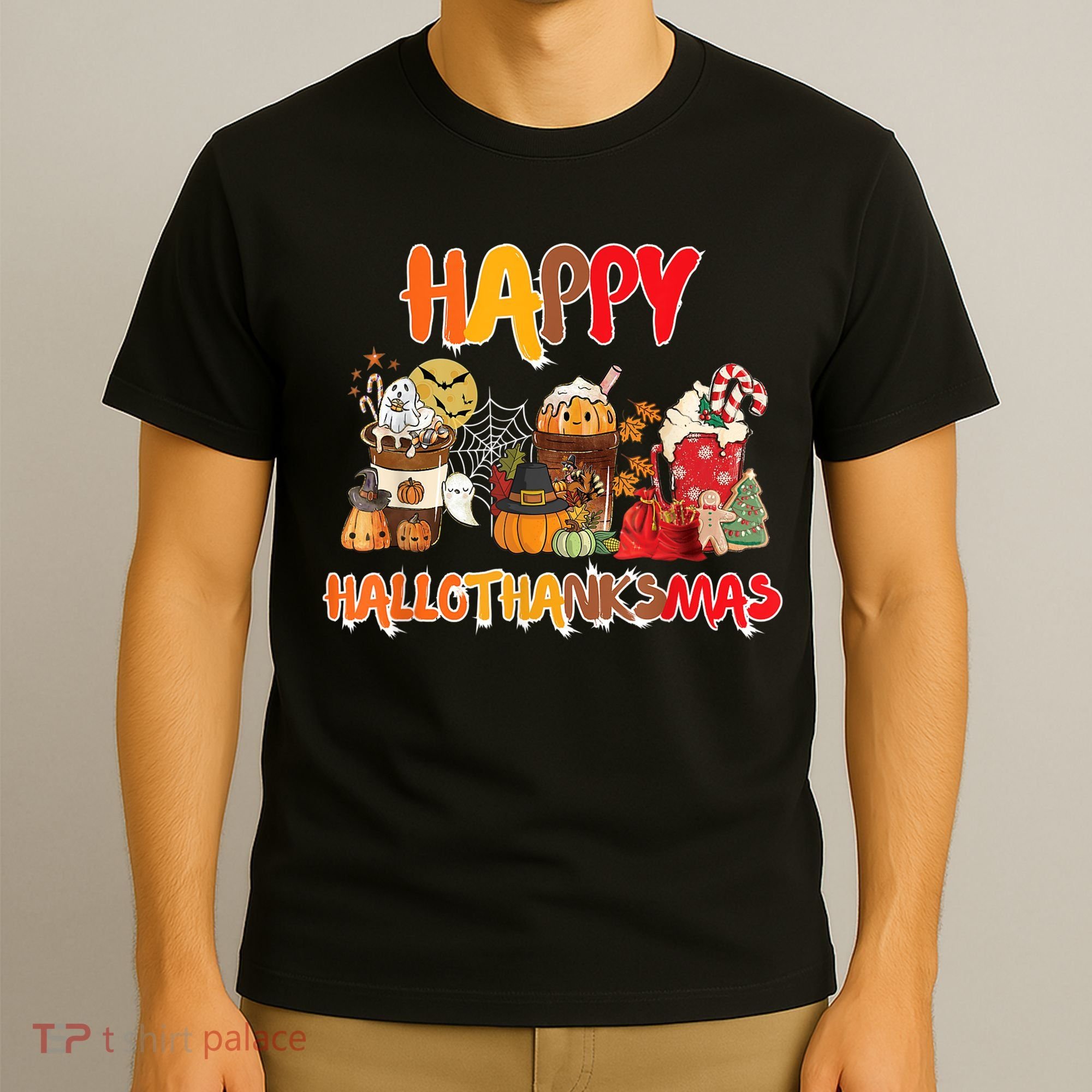 Happy Hallothanksmas Coffee T-Shirt