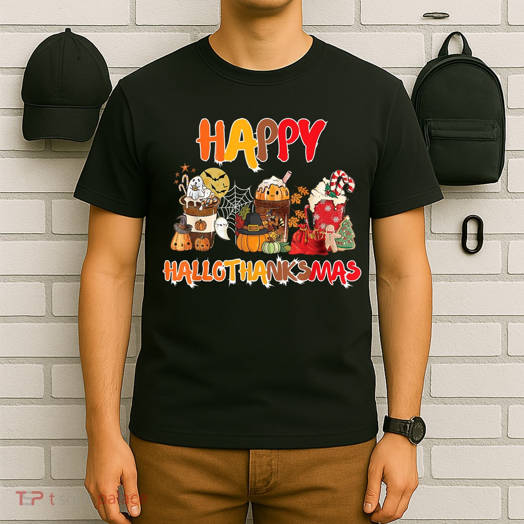 Happy Hallothanksmas Coffee T-Shirt