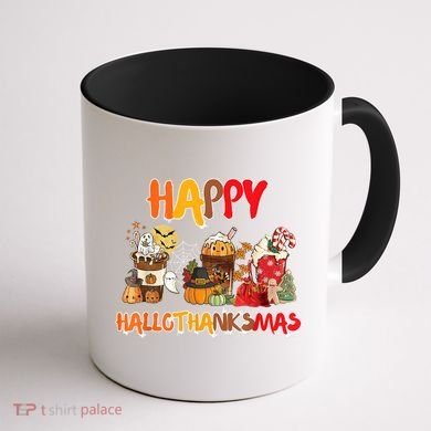 Happy Hallothanksmas Coffee Coffee Mug back