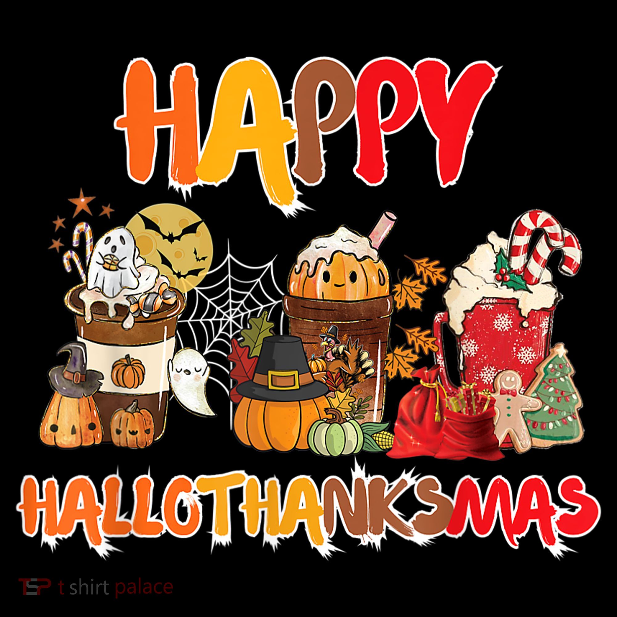 Happy Hallothanksmas Coffee Women's Hoodie
