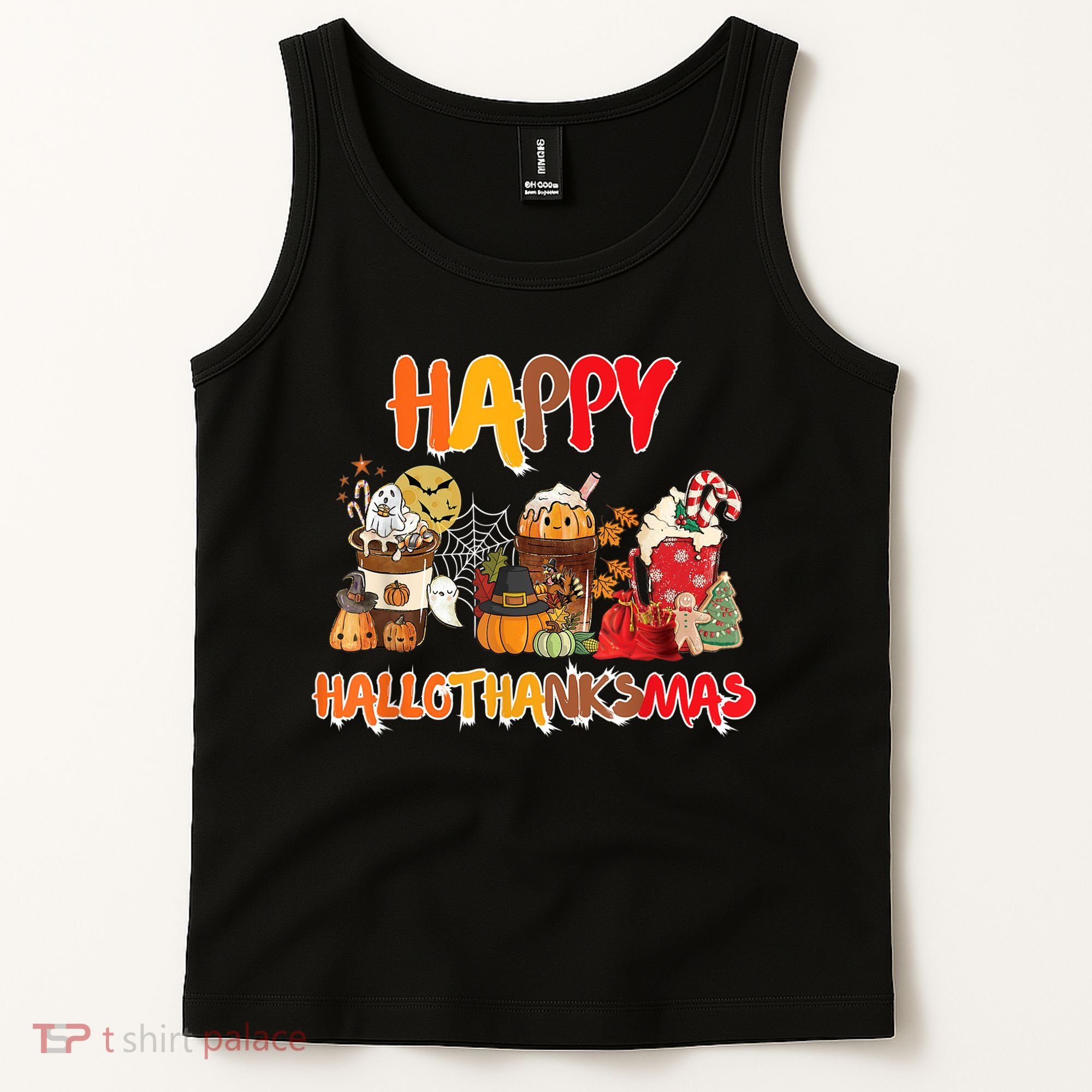 Happy Hallothanksmas Coffee Tank Top