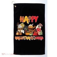 Happy Hallothanksmas Coffee Golf Towel thumb 0