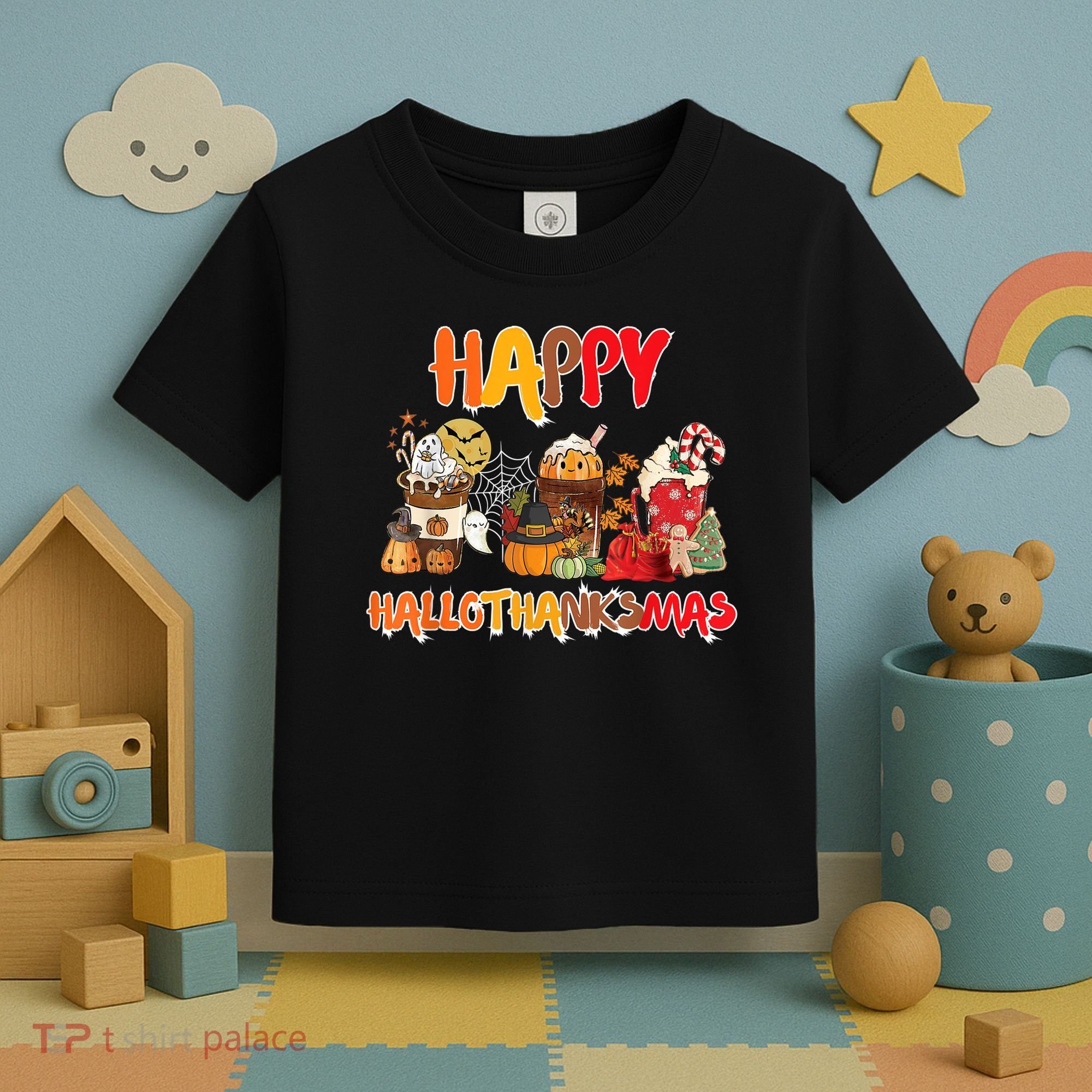Happy Hallothanksmas Coffee Toddler T-Shirt