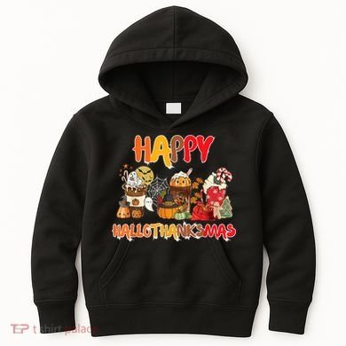 Happy Hallothanksmas Coffee Kids Hoodie