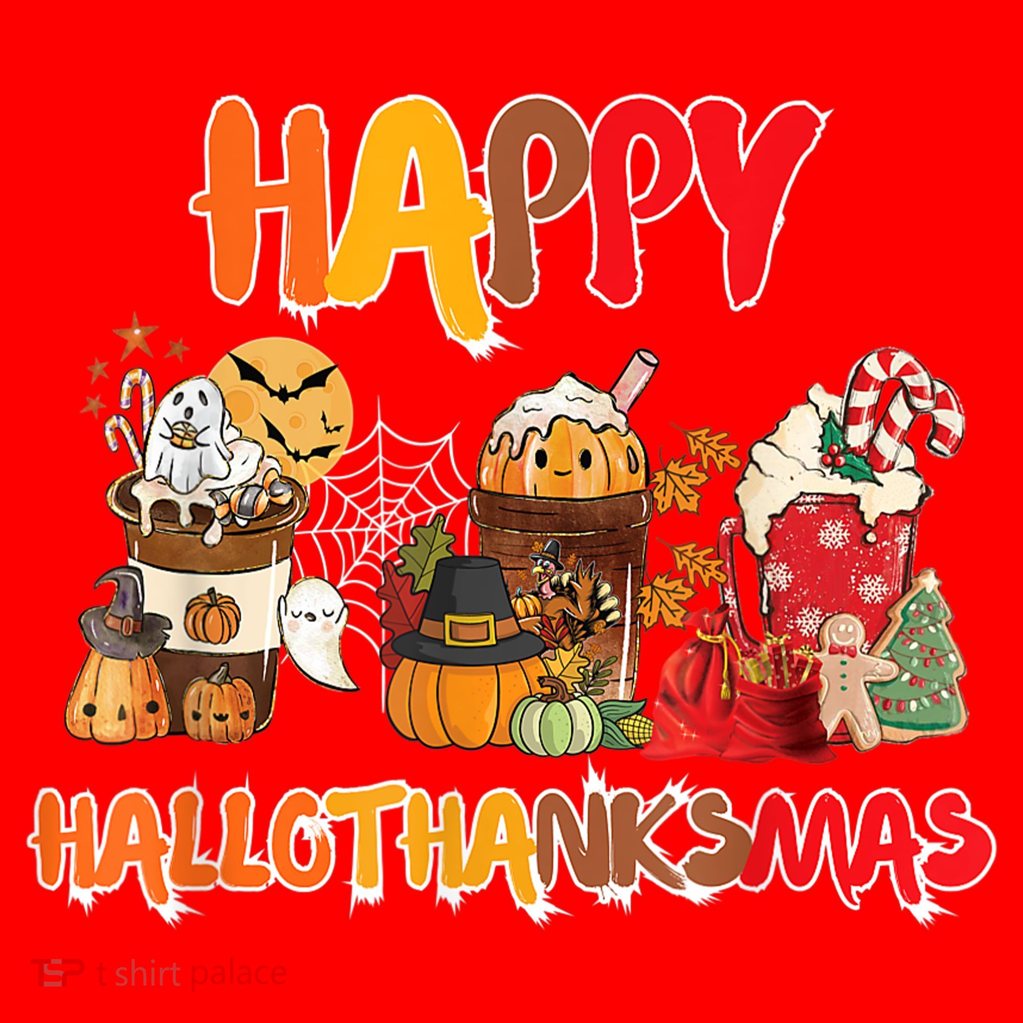 Happy Hallothanksmas Coffee Santa Hat