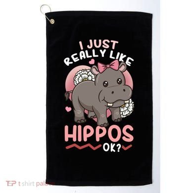 Hippo Hippopotamus Cool Gift Golf Towel