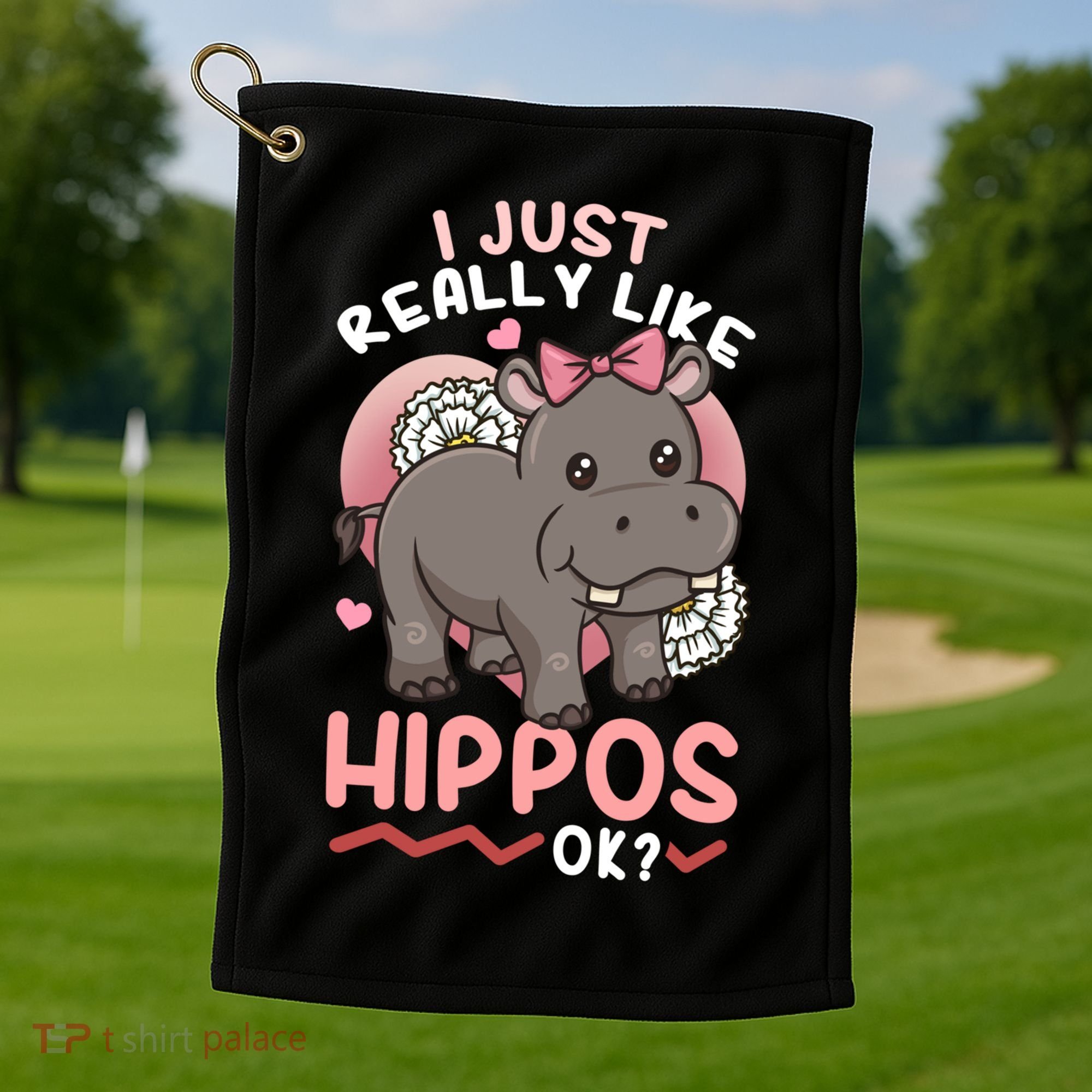 Hippo Hippopotamus Cool Gift Golf Towel