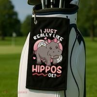 Hippo Hippopotamus Cool Gift Golf Towel thumb 2