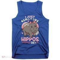 Hippo Hippopotamus Cool Gift Tank Top thumb 0