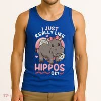 Hippo Hippopotamus Cool Gift Tank Top thumb 3