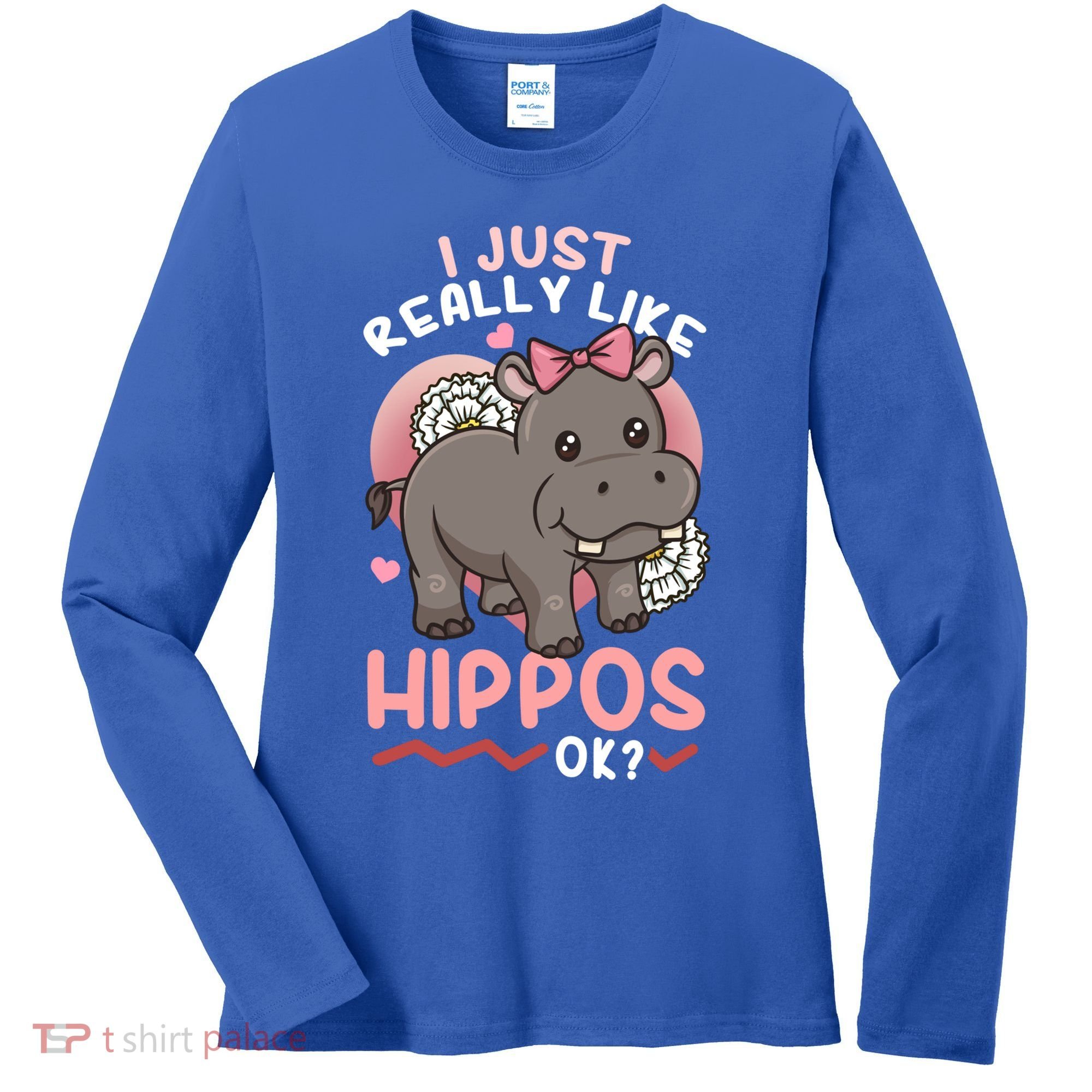Hippo Hippopotamus Cool Gift Women's Long Sleeve Shirt