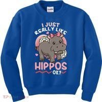 Hippo Hippopotamus Cool Gift Kids Sweatshirt thumb 0