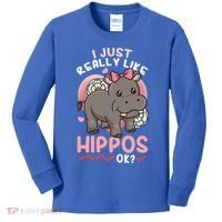 Hippo Hippopotamus Cool Gift Kids Long Sleeve Shirt thumb 0