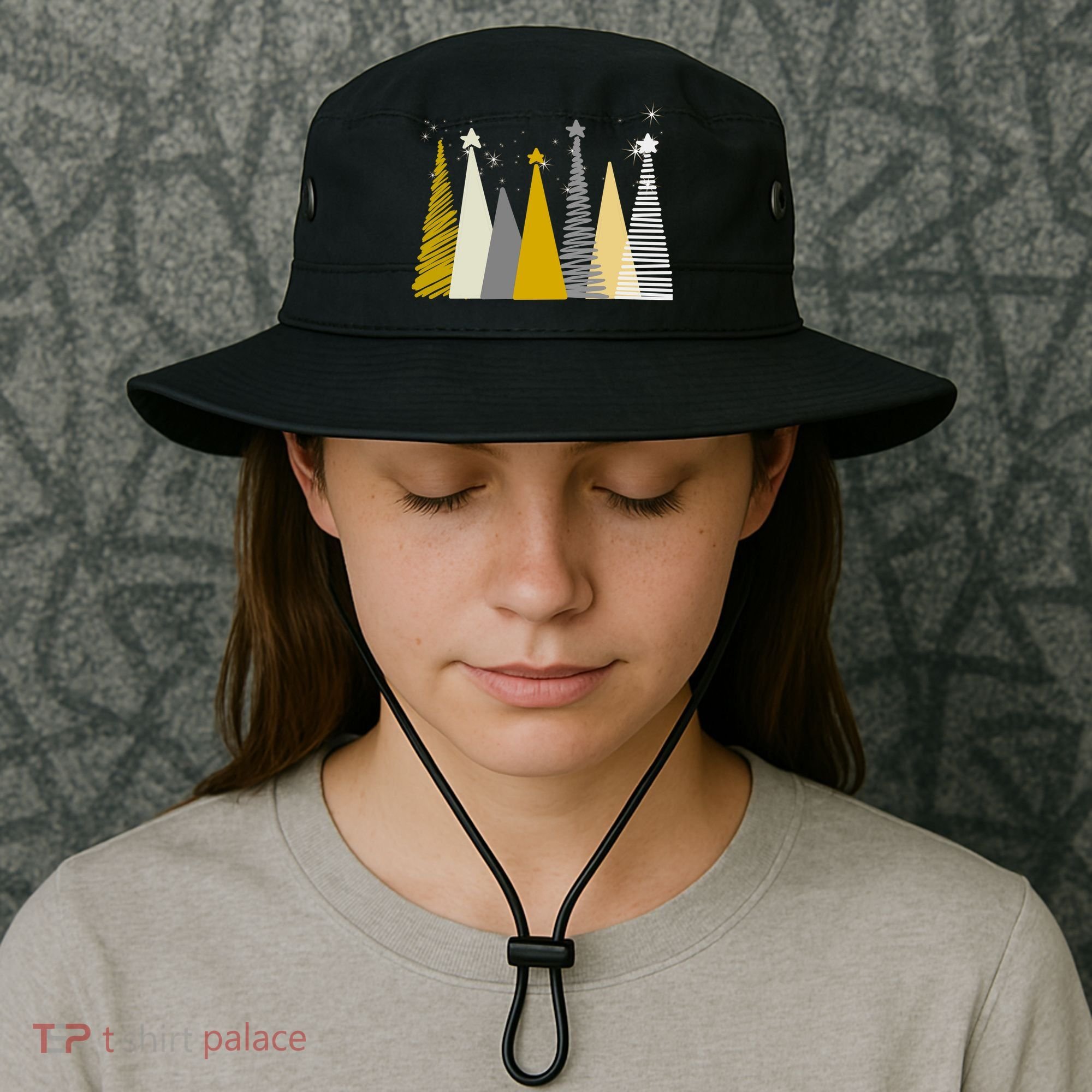 Happy Holidays Christmas Tree Festive Bucket Hat