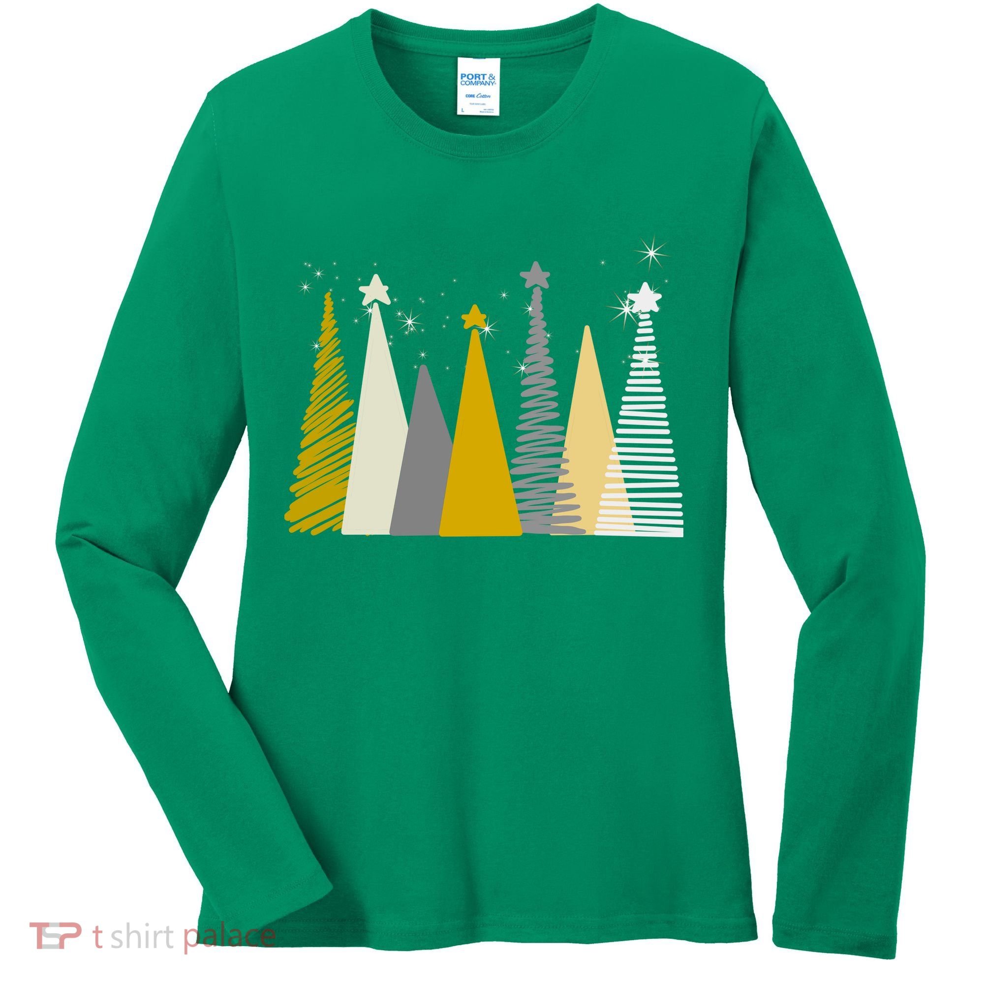 Happy Holidays Christmas Tree Festive Women's Long Sleeve Shirt