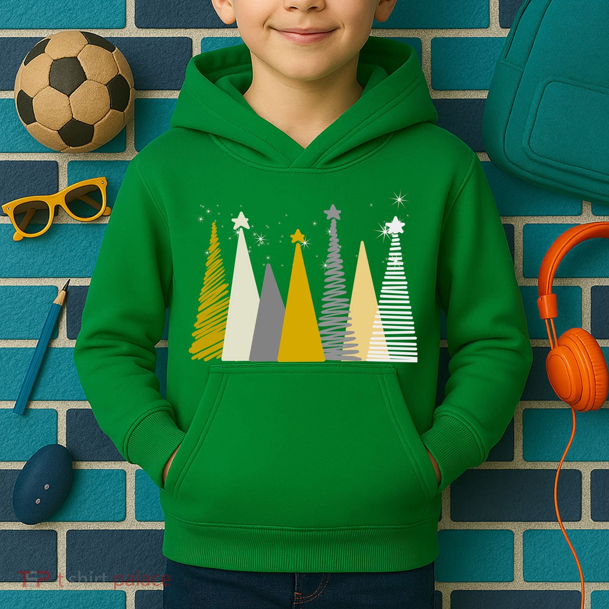 Happy Holidays Christmas Tree Festive Kids Hoodie