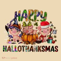 Happy Hallothanksmas Cute Pig Farm Animals Farmer Pig Lover Tote Bag thumb 4