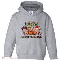 Happy Hallothanksmas Cute Pig Farm Animals Farmer Pig Lover Toddler Hoodie thumb 0