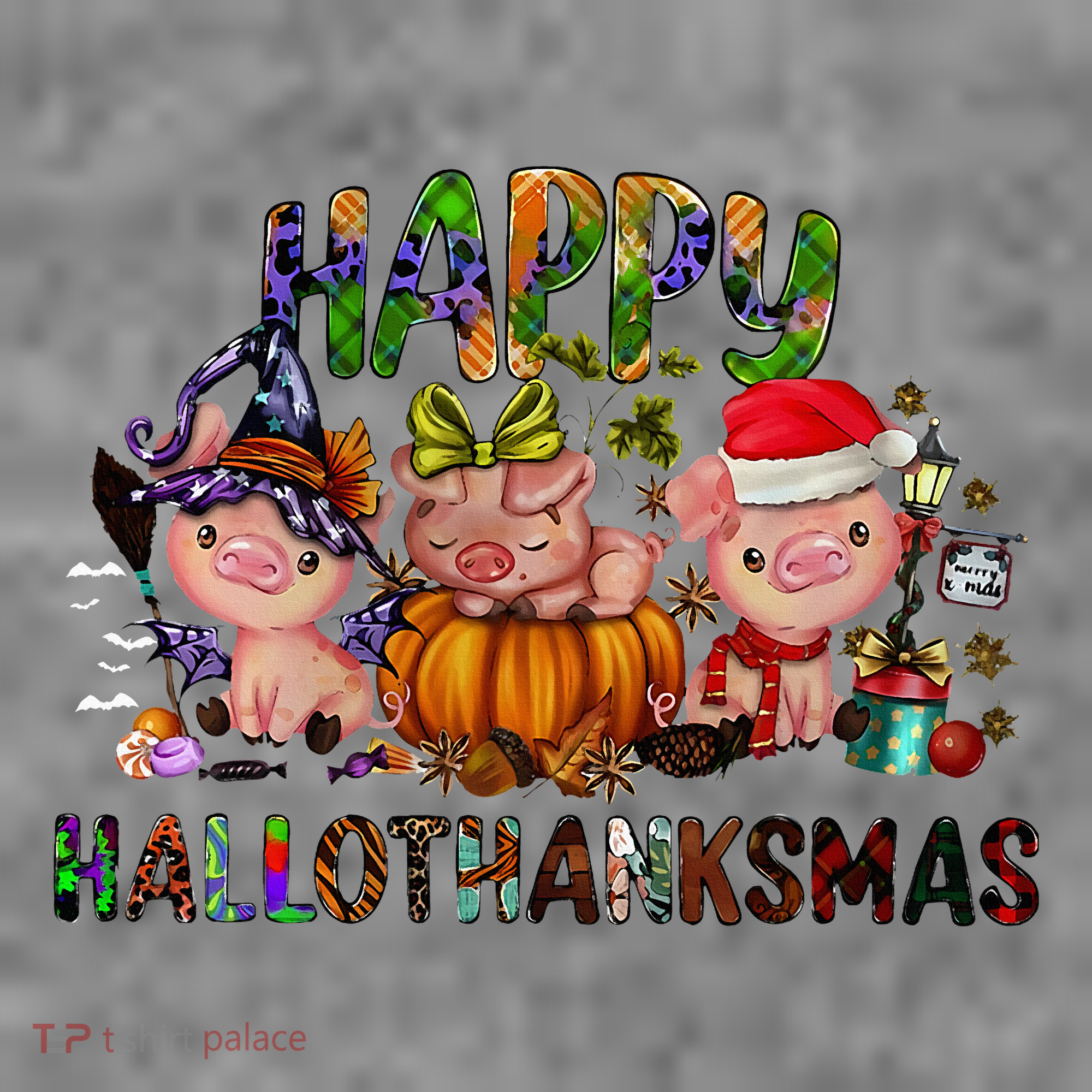 Happy Hallothanksmas Cute Pig Farm Animals Farmer Pig Lover Toddler Hoodie