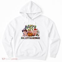 Happy Hallothanksmas Cute Pig Farm Animals Farmer Pig Lover Hoodie thumb 0