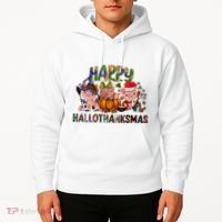 Happy Hallothanksmas Cute Pig Farm Animals Farmer Pig Lover Hoodie thumb 2