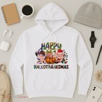 Happy Hallothanksmas Cute Pig Farm Animals Farmer Pig Lover Hoodie thumb 3