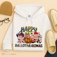 Happy Hallothanksmas Cute Pig Farm Animals Farmer Pig Lover Hoodie thumb 4