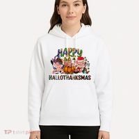 Happy Hallothanksmas Cute Pig Farm Animals Farmer Pig Lover Hoodie thumb 5