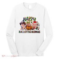 Happy Hallothanksmas Cute Pig Farm Animals Farmer Pig Lover Long Sleeve Shirt thumb 0