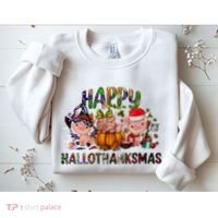 Happy Hallothanksmas Cute Pig Farm Animals Farmer Pig Lover Sweatshirt thumb 2
