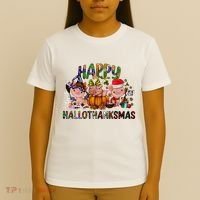 Happy Hallothanksmas Cute Pig Farm Animals Farmer Pig Lover T-Shirt thumb 4