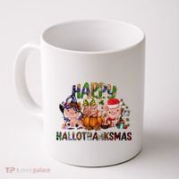 Happy Hallothanksmas Cute Pig Farm Animals Farmer Pig Lover Coffee Mug thumb 0