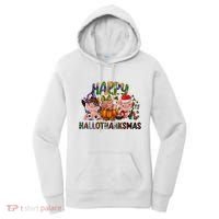 Happy Hallothanksmas Cute Pig Farm Animals Farmer Pig Lover Women's Hoodie thumb 0