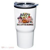 Happy Hallothanksmas Cute Pig Farm Animals Farmer Pig Lover Tumbler thumb 0