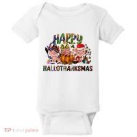 Happy Hallothanksmas Cute Pig Farm Animals Farmer Pig Lover Baby Bodysuit thumb 0