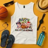 Happy Hallothanksmas Cute Pig Farm Animals Farmer Pig Lover Tank Top thumb 4