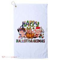 Happy Hallothanksmas Cute Pig Farm Animals Farmer Pig Lover Golf Towel thumb 0