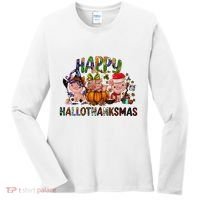 Happy Hallothanksmas Cute Pig Farm Animals Farmer Pig Lover Women's Long Sleeve Shirt thumb 0