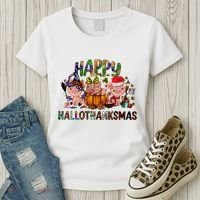 Happy Hallothanksmas Cute Pig Farm Animals Farmer Pig Lover Women's T-Shirt thumb 3