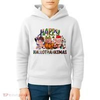 Happy Hallothanksmas Cute Pig Farm Animals Farmer Pig Lover Kids Hoodie thumb 4