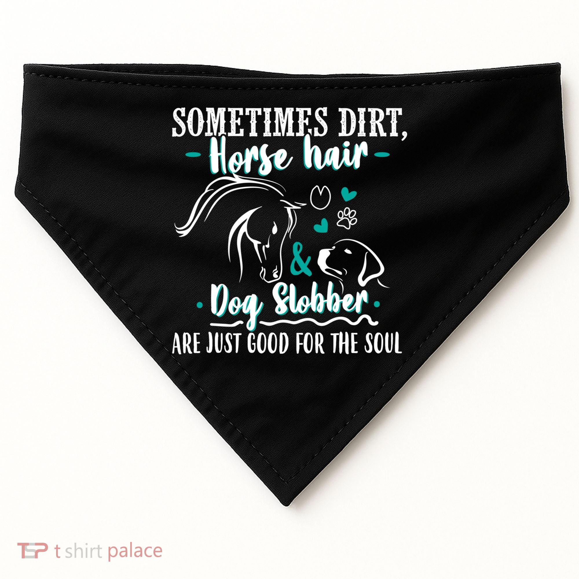 Horse Hair Dog Slobber Gift Riding Horse Cool Gift USA-Made Doggie Bandana