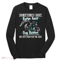 Horse Hair Dog Slobber Gift Riding Horse Cool Gift Long Sleeve Shirt thumb 0